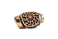 Gro&szlig;e Haarperle Bartschmuck Schwarze Sonne BRONZE