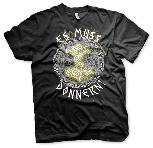 Es muss donnern - Herren Tshirt Wikinger Viking Valhall Odin Thor Heiden