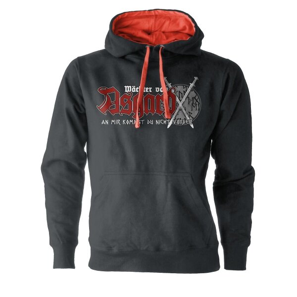 W&auml;chter von Asgard Kontrastkapuzenpulli Odin Wotan Runen Valhall Viking 2XL