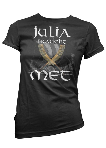 Wunschname braucht MET Damen Tshirt individuell personalisiert mit eigenem Namen