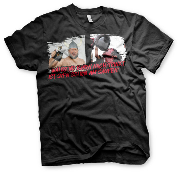 W&auml;hrend Bj&ouml;rn noch trinkt Tshirt Herren Vikings