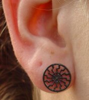 Ohrstecker Schwarze Sonne Rabenschwarz