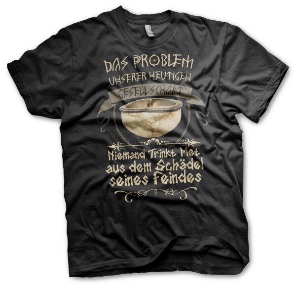 Met aus dem Sch&auml;del seines Feindes Herren Tshirt G&ouml;tter Runen Valhall
