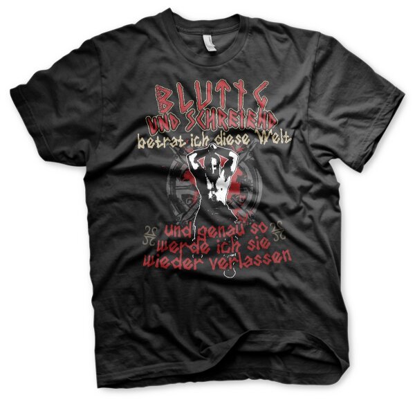 Blutig und schreinend betrat ich diese Welt Herren Tshirt Vikings Thor XL