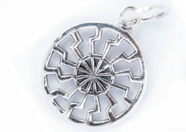 Schwarze Sonne Anh&auml;nger (Silber)
