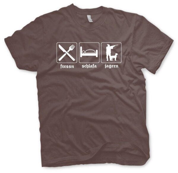 fressn schlafa jagern - Hemad Shirt J&auml;ger Schwarzwild Hirsch Wildsau
