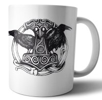 Mj&ouml;lnir Odins Raben Hugin Munin - Tasse