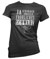 Ein fr&ouml;hliches Schwarz - Ladyshirt Black Metal Lucifer 666