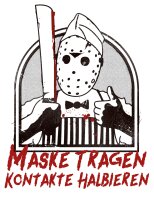 Maske tragen Kontakte halbieren Tasse Corona Covid