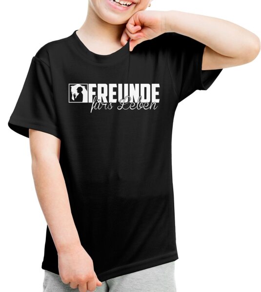 Freunde f&uuml;rs Leben - Kindershirt Pferd Stute Kaltblut Vollblut Hengst