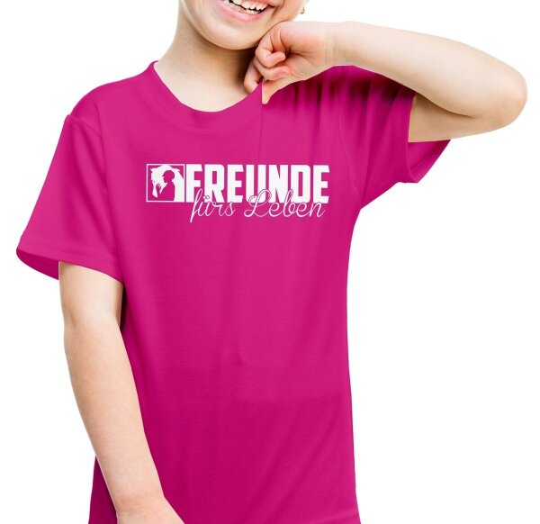 Freunde f&uuml;rs Leben - Kindershirt Hengst Pferde Kaltblut Vollblut Stute