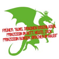 Bums Drachen erschlagen - Tshirt Ehe Hexe Prinzessin...