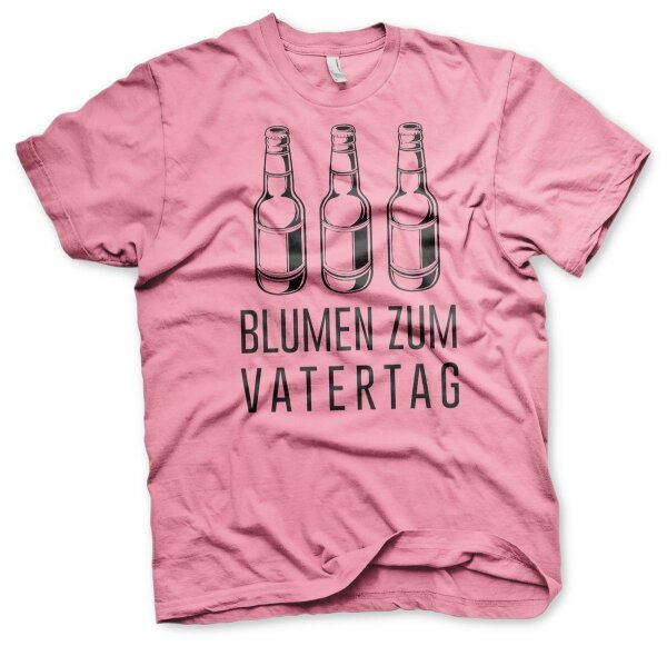 Blumen zum Vatertag - Tshirt M&auml;nnertag Saufen Bier Pixel Pink-L