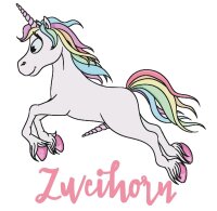Zweihorn - Ladyshirt Funshirt Unicorn Einhorn