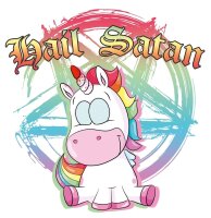 Einhorn Hail Satan Tshirt Damen