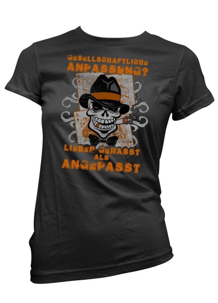 Lieber ghasst als angepasst - Ladyshirt - Tshirt subkultur punk