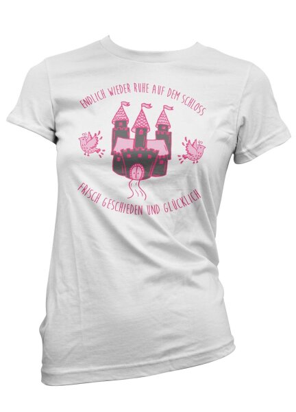 Frisch geschieden und gl&uuml;cklich - Scheidungsshirt Damen