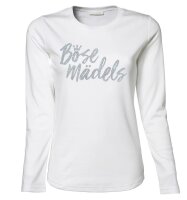B&ouml;se M&auml;dels- Damen Langarm Shirt Glitterdruck...