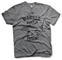 Echte M&auml;nner angeln ihr essen! Tshirt Fischer...