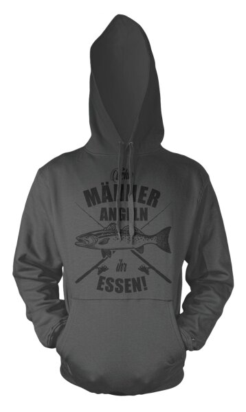 Echte M&auml;nner angeln ihr essen! Hoodie Fischer Raubfisch Boillies Angler