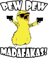 Gangsterchicken Pew Pew Madafakas Tshirt Funshirt K&uuml;ken 2XL