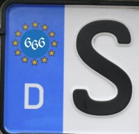 Kennzeichenaufkleber 666 4 St&uuml;ck