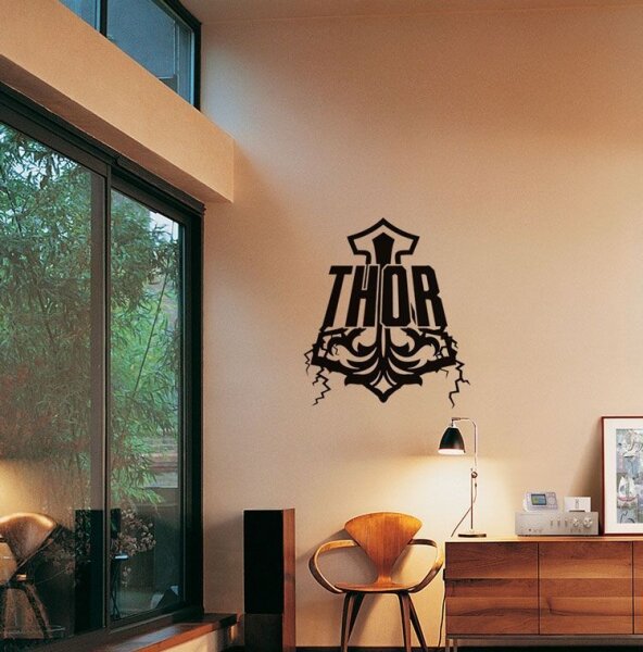 Wandtattoo - Thor mit Blitze