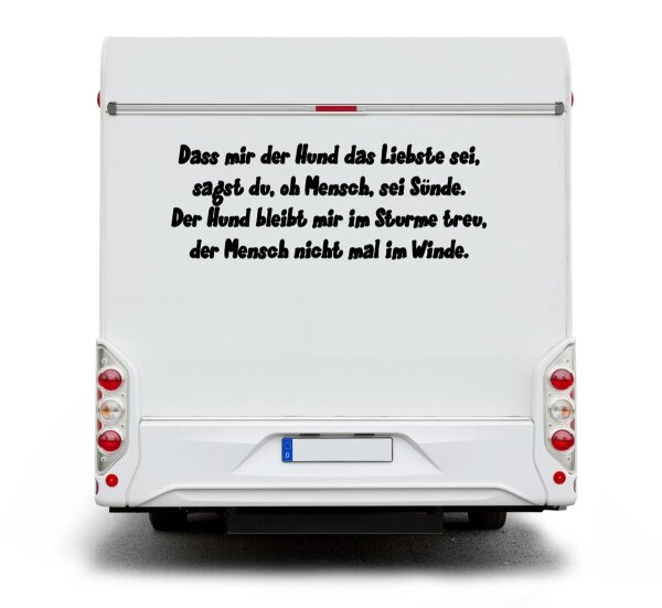 Dass mir der Hund das Liebste sei - Aufkleber Auto Camping