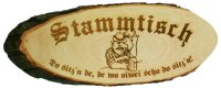 Stammtisch Holzrindenscheibe