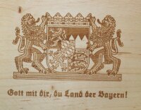 Gott mit dir, du Land der Bayern! Bayernwappen Brotzeitbrett