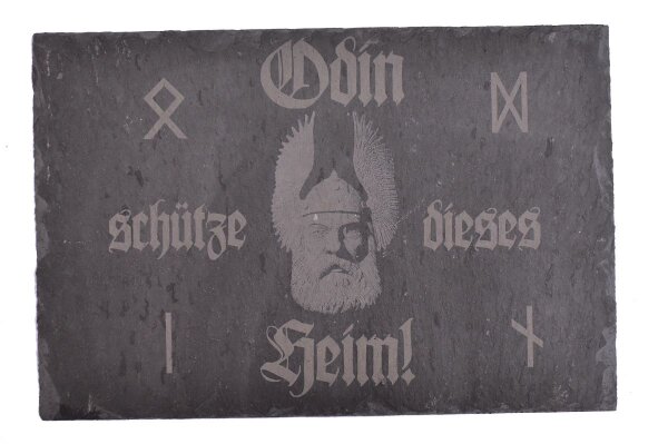 Schiefertafel Odin Sch&uuml;tze dieses Heim 30x20cm