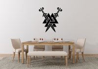 Wandtattoo Wotansknoten Hrungnir mit Schwerter