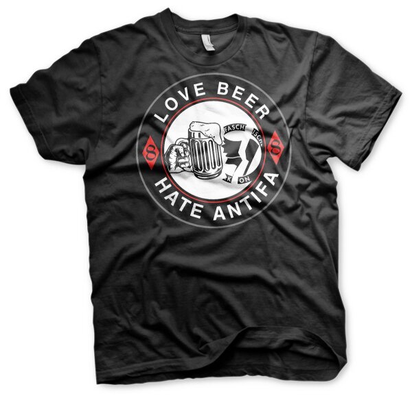 Love Beer Hate Antifa M&auml;nnertag Vatertag Herren Tshirt 2XL