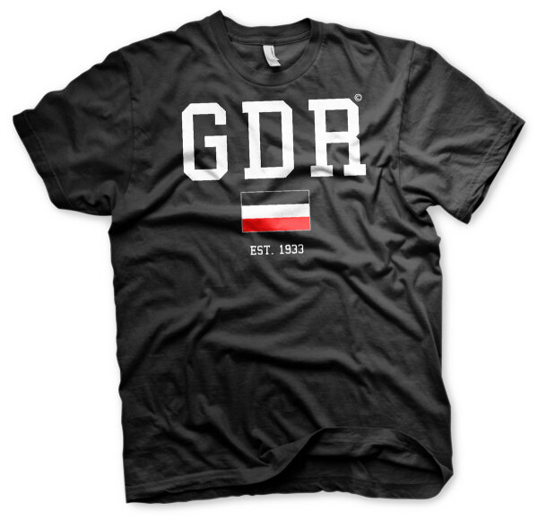 GDR Gro&szlig;deutsches Reich Logo Herren Shirt Schwarz-L