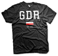 GDR Gro&szlig;deutsches Reich Logo Herren Shirt Schwarz-L