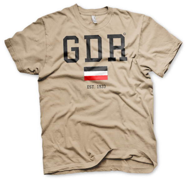 GDR Gro&szlig;deutsches Reich Logo Herren Shirt Sand-XL