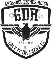 GDR Adler Love it or Leave it Herren Tshirt Wei&szlig;-XXL