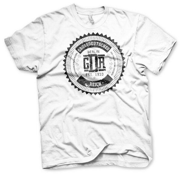 GDR Berlin EST 1933 Grossdeutsches Reich Tshirt Herren Wei&szlig;-XL