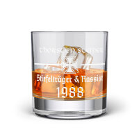 Stiefeltr&auml;ger Rassist  Whiskyglas mit Wunschname...
