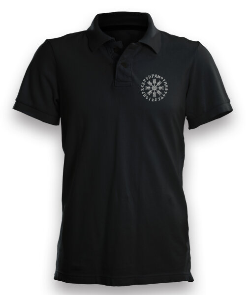 Vegvisir Wikingerkompass  im Runenkreis Herren Poloshirt Wikinger Vikings XL