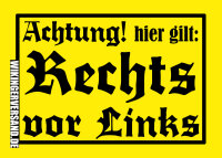 Aufkleber Rechts vor Links (50 St&uuml;ck)