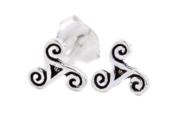 Celtic Ohrstecker DANA &Oslash; 5 mm Keltische Ohrringe Triskele Silber
