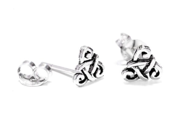 Kelten Ohrstecker RYHANN &Oslash; 6 mm Britischer Ohrschmuck Silber