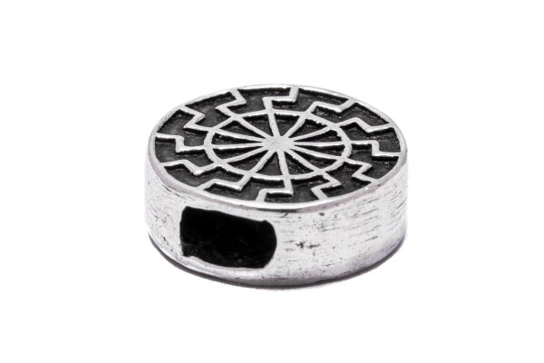 Haar& Bartperle SCHWARZE SONNE &Oslash; 15 mm Bartschmuck Silber