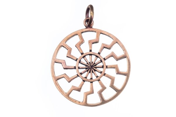 Gro&szlig;er Schmuck Anh&auml;nger SCHWARZE SONNE &Oslash; 3.3 cm Amulett Bronze