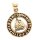 Kleiner Wikinger-Anh&auml;nger VEGVISIR &Oslash; 1.9 cm Nordisches Kompass mit Zopfmuster Bronze