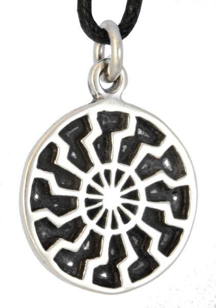 Schmuck Amulett SCHWARZE SONNE &Oslash; 2 cm Silber