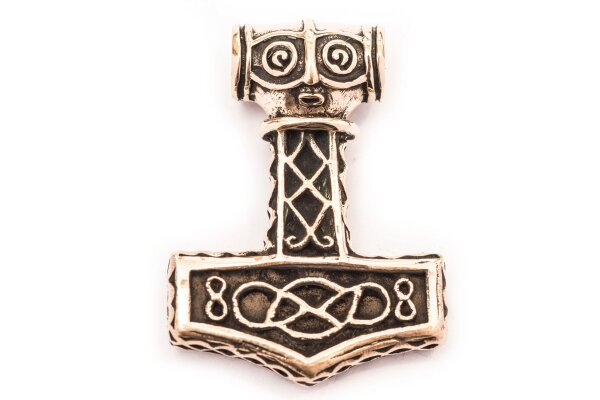 Schmuck Anh&auml;nger MJ&Ouml;LNAR 3.2 cm Thorshammer Vikings Wikinger-Schmuck Bronze