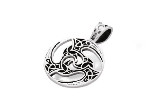 Schmuck Anh&auml;nger KILDARE &Oslash; 3.5 cm Triskele Keltische Knoten Silber