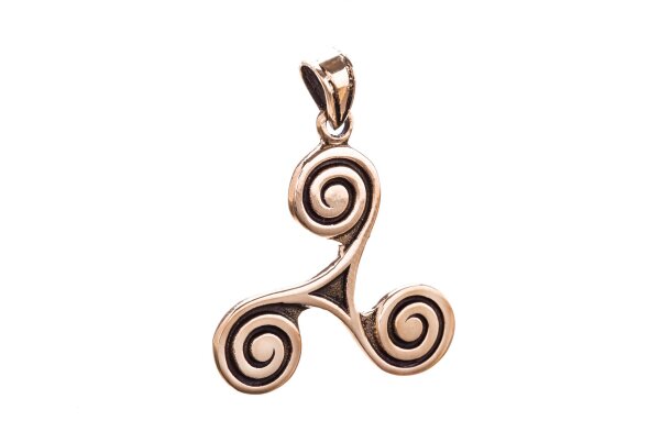 Keltischer Schmuck-Anh&auml;nger MILA 3 cm Heil & Schutz Triskele Bronze